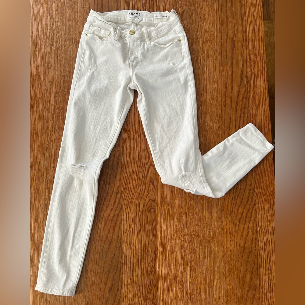 Frame Le High Rise Skinny Jeans Lilac Blanc - Women’s Size 25